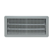 6 x 14-inch Gray Steel floor supply register, front view
