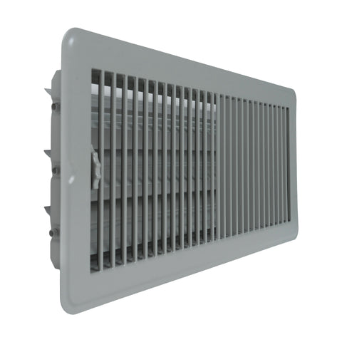 Fits 6x14 and 14x6 Duct Opening | Floor Register with Louvered Design by Handua | Heavy Duty Walkable Design with Damper | Floor Vent Grille | Easy to Adjust Air Supply Lever | Gray