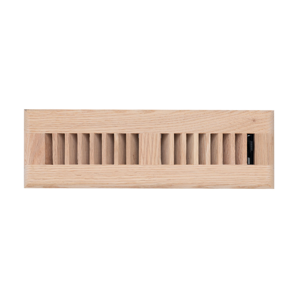 2"x10" Heavy Duty Steel Floor Register, Louvered Air Vent with Adjustable Damper | Oak | Out. Dim.: 3-3/4"W X 11-3/4"H