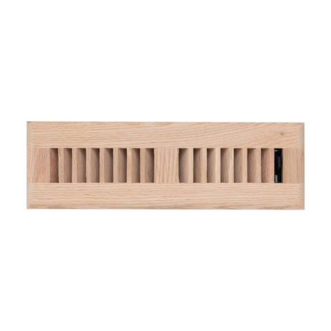 2"x10" Heavy Duty Steel Floor Register, Louvered Air Vent with Adjustable Damper | Oak | Out. Dim.: 3-3/4"W X 11-3/4"H