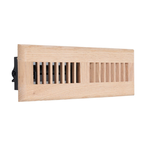 2"x10" Heavy Duty Steel Floor Register, Louvered Air Vent with Adjustable Damper | Oak | Out. Dim.: 3-3/4"W X 11-3/4"H