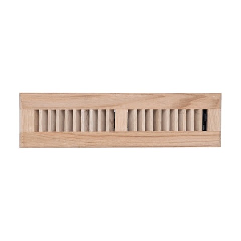 2"x12" Heavy Duty Steel Floor Register, Louvered Air Vent with Adjustable Damper | Oak | Out. Dim.: 3-3/4"W X 13-3/4"H