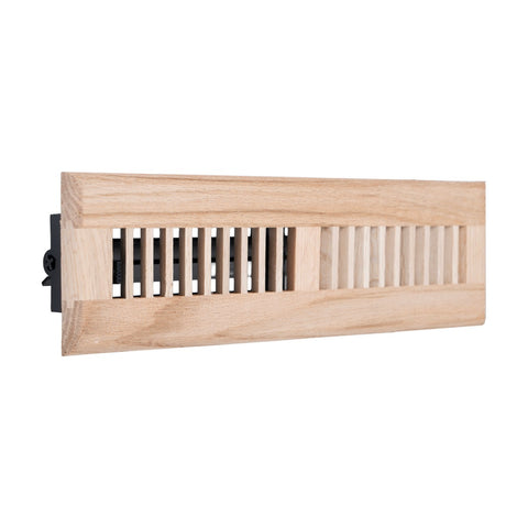 2"x12" Heavy Duty Steel Floor Register, Louvered Air Vent with Adjustable Damper | Oak | Out. Dim.: 3-3/4"W X 13-3/4"H