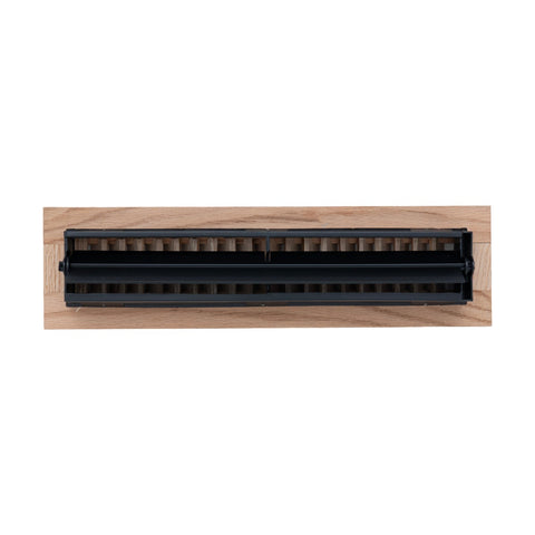 2"x12" Heavy Duty Steel Floor Register, Louvered Air Vent with Adjustable Damper | Oak | Out. Dim.: 3-3/4"W X 13-3/4"H