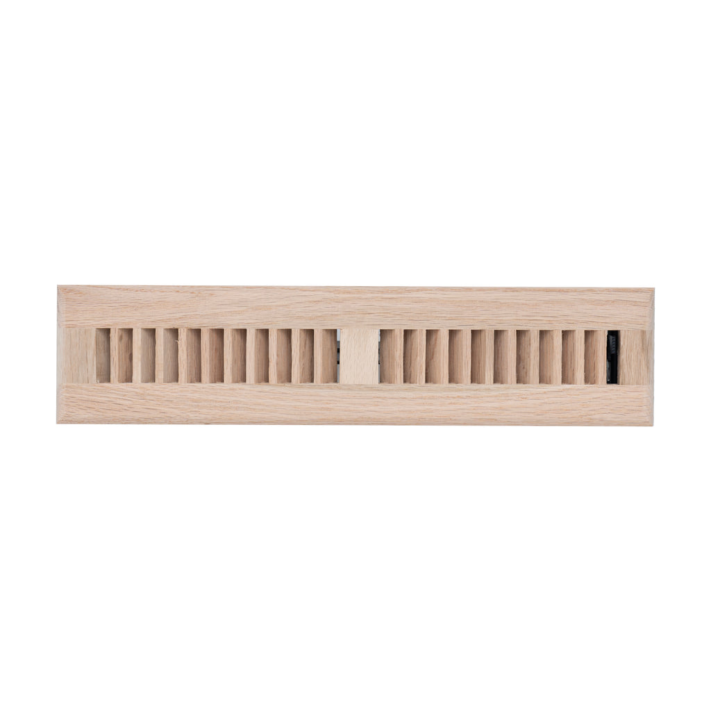 2"x14" Heavy Duty Steel Floor Register, Louvered Air Vent with Adjustable Damper | Oak | Out. Dim.: 3-3/4"W X 15-3/4"H