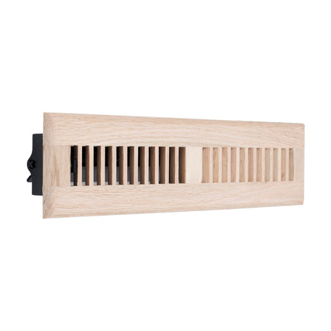 2"x14" Heavy Duty Steel Floor Register, Louvered Air Vent with Adjustable Damper | Oak | Out. Dim.: 3-3/4"W X 15-3/4"H