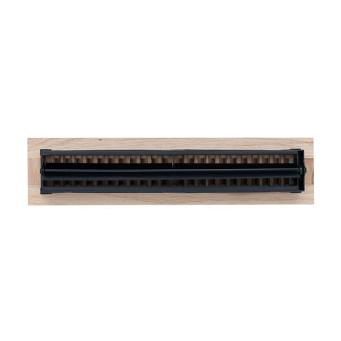 2"x14" Heavy Duty Steel Floor Register, Louvered Air Vent with Adjustable Damper | Oak | Out. Dim.: 3-3/4"W X 15-3/4"H