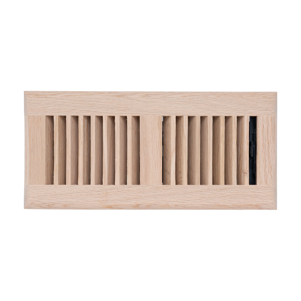 4"x10" Heavy Duty Steel Floor Register, Louvered Air Vent with Adjustable Damper | Oak | Out. Dim.: 5-3/4"W X 11-3/4"H