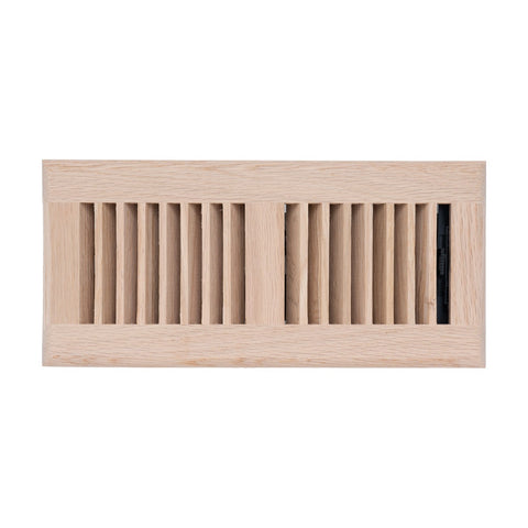 4"x10" Heavy Duty Steel Floor Register, Louvered Air Vent with Adjustable Damper | Oak | Out. Dim.: 5-3/4"W X 11-3/4"H