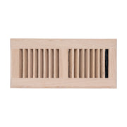 4 x 10-inch Oak Wood floor supply register, front view