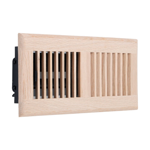 4"x10" Heavy Duty Steel Floor Register, Louvered Air Vent with Adjustable Damper | Oak | Out. Dim.: 5-3/4"W X 11-3/4"H