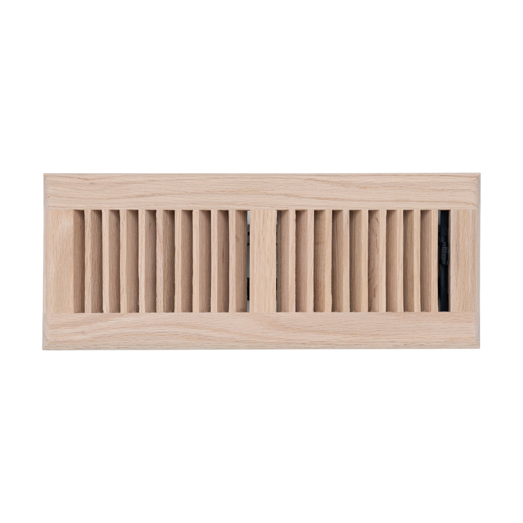 4"x12" Heavy Duty Steel Floor Register, Louvered Air Vent with Adjustable Damper | Oak | Out. Dim.: 5-3/4"W X 13-3/4"H
