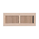 4"x12" Heavy Duty Steel Floor Register, Louvered Air Vent with Adjustable Damper | Oak | Out. Dim.: 5-3/4"W X 13-3/4"H