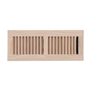 4 x 12-inch Oak Wood floor supply register, front view