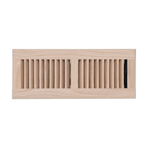 4"x12" Heavy Duty Steel Floor Register, Louvered Air Vent with Adjustable Damper | Oak | Out. Dim.: 5-3/4"W X 13-3/4"H
