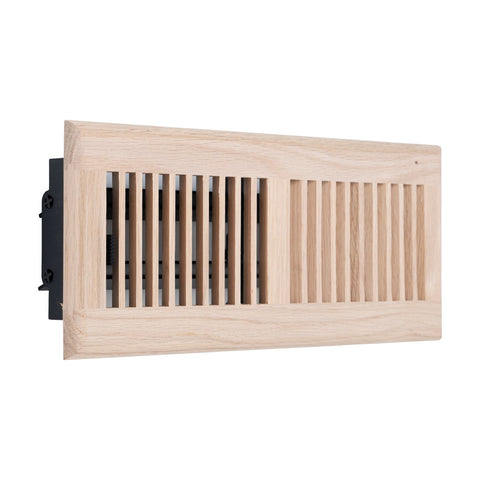 4"x12" Heavy Duty Steel Floor Register, Louvered Air Vent with Adjustable Damper | Oak | Out. Dim.: 5-3/4"W X 13-3/4"H