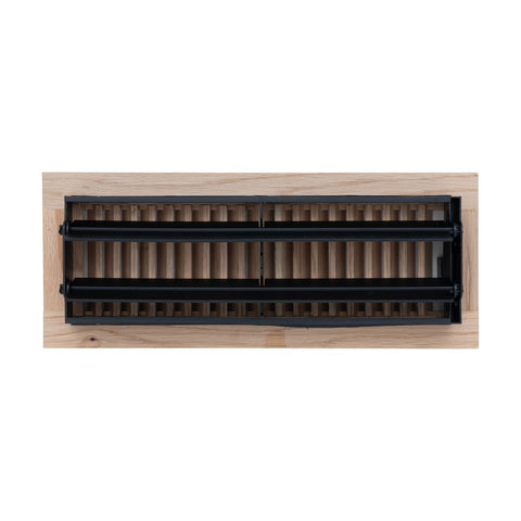 4"x12" Heavy Duty Steel Floor Register, Louvered Air Vent with Adjustable Damper | Oak | Out. Dim.: 5-3/4"W X 13-3/4"H