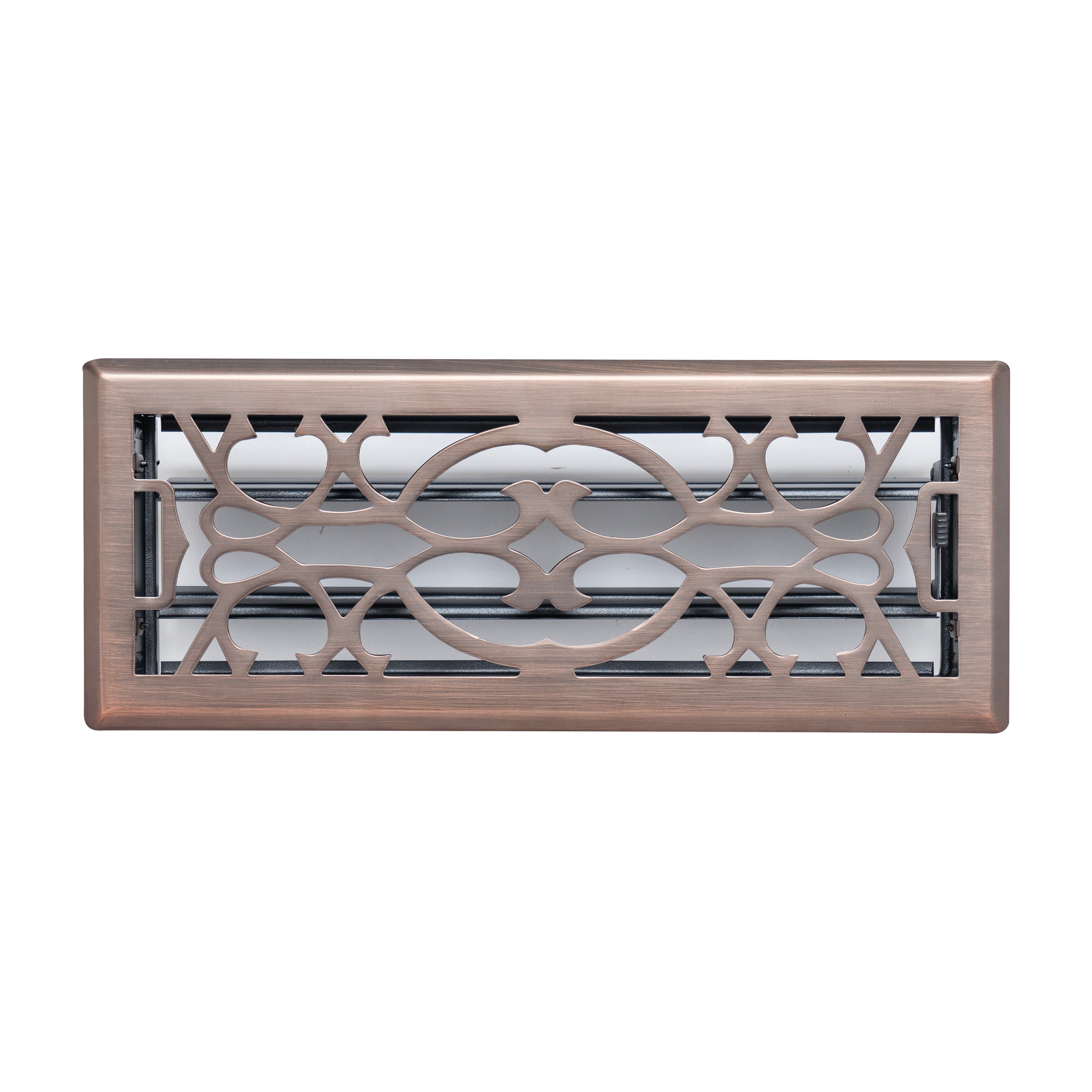 4 x 12-inch Bronze Steel decorative floor register, front view