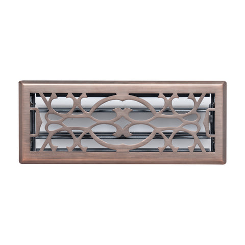 4 x 12-inch Bronze Steel decorative floor register, front view