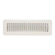 2 x 10-inch White Steel floor supply register, front view
