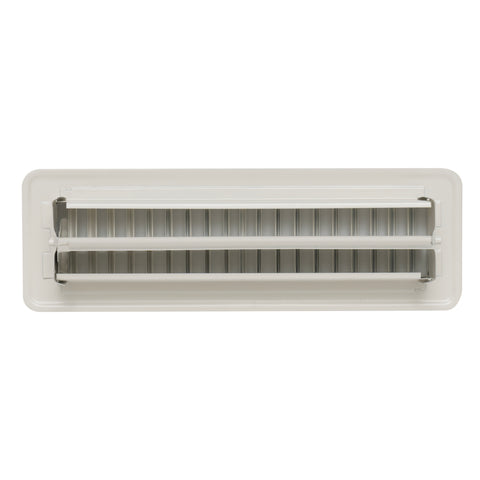 2"x10" Heavy Duty Steel Floor Register, Louvered Air Vent with Adjustable Damper | White | Out. Dim.: 3-3/4"W X 11-3/4"H
