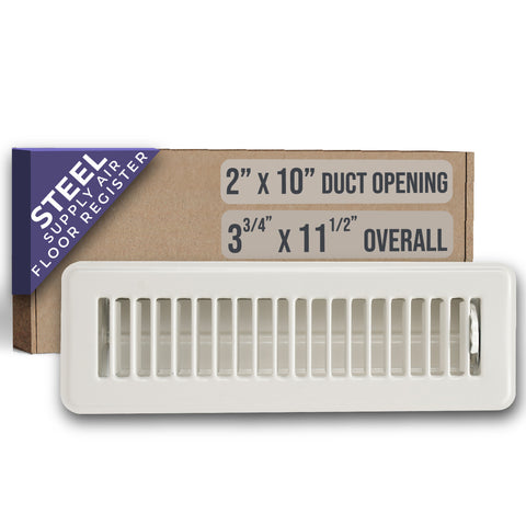 Handua HVAC White Floor Register with Louvered Design | Heavy Duty Walkable Design with Damper| Multipack