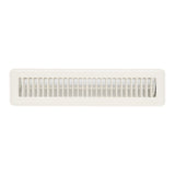 2"x14" Heavy Duty Steel Floor Register, Louvered Air Vent with Adjustable Damper | White | Out. Dim.: 3-3/4"W X 15-3/4"H