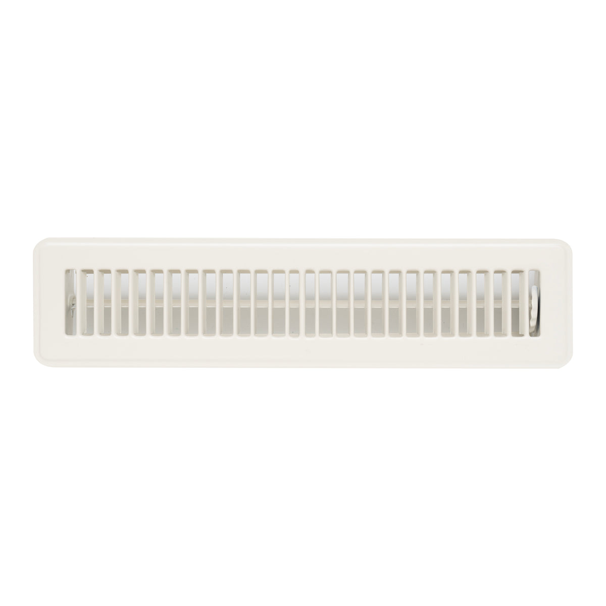 2"x14" Heavy Duty Steel Floor Register, Louvered Air Vent with Adjustable Damper | White | Out. Dim.: 3-3/4"W X 15-3/4"H