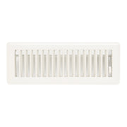 3 x 10-inch White Steel floor supply register, front view