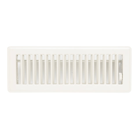 3" x 10"  [Duct Opening] Floor Register with Louvered Design | Heavy Duty Walkable Design with Damper | Floor Vent Grille | Easy to Adjust Air Supply lever | Off White | Outer Dimensions: 4.75" X 11.5"
