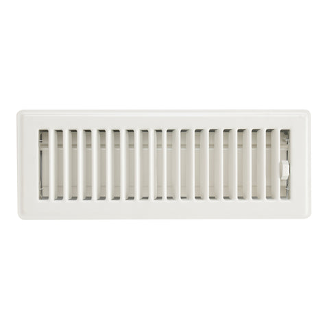 3" x 10"  [Duct Opening] Floor Register with Louvered Design | Heavy Duty Walkable Design with Damper | Floor Vent Grille | Easy to Adjust Air Supply lever | Off White | Outer Dimensions: 4.75" X 11.5"