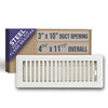 Handua HVAC White Floor Register with Louvered Design | Heavy Duty Walkable Design with Damper| Multipack