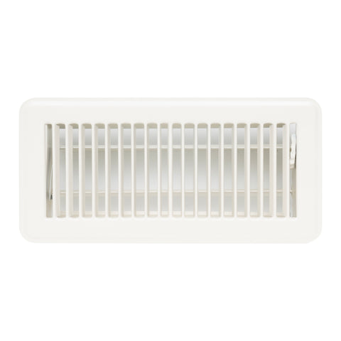 4" x 10" [Duct Opening]  Floor Register with Louvered Design | Heavy Duty Walkable Design with Damper | Floor Vent Grille | Easy to Adjust Air Supply lever | Off White | Outer Dimensions: 5.75" X 11.5"