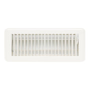 4 x 12-inch White Steel floor supply register, front view