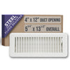 Handua HVAC White Floor Register with Louvered Design | Heavy Duty Walkable Design with Damper| Multipack