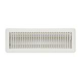 4"x14" Heavy Duty Steel Floor Register, Louvered Air Vent with Adjustable Damper | White | Out. Dim.: 5-3/4"W X 15-3/4"H