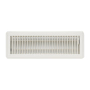 4 x 14-inch White Steel floor supply register, front view