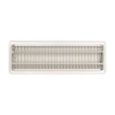 4"x14" Heavy Duty Steel Floor Register, Louvered Air Vent with Adjustable Damper | White | Out. Dim.: 5-3/4"W X 15-3/4"H