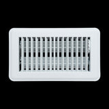 4"x8" White Steel Floor Register, Walkable Heavy-Duty Louvered Vent Cover with Damper
