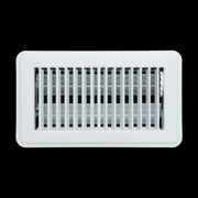 4 x 8-inch White Steel floor supply register, front view