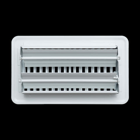 Fits 4x8 and 8x4 Duct Opening | Floor Register with Louvered Design by Handua | Heavy Duty Walkable Design with Damper | Floor Vent Grille | Easy to Adjust Air Supply Lever | White