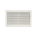 6"x10" Heavy Duty Steel Floor Register, Louvered Air Vent with Adjustable Damper | White | Out. Dim.: 11-3/4"W X 7-3/4"H
