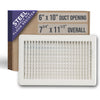 Handua HVAC White Floor Register with Louvered Design | Heavy Duty Walkable Design with Damper| Multipack
