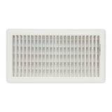 6"x12" Heavy Duty Steel Floor Register, Louvered Air Vent with Adjustable Damper | White | Out. Dim.: 13-3/4"W X 7-3/4"H