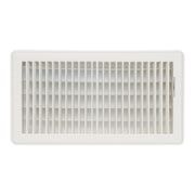 6 x 12-inch White Steel floor supply register, front view