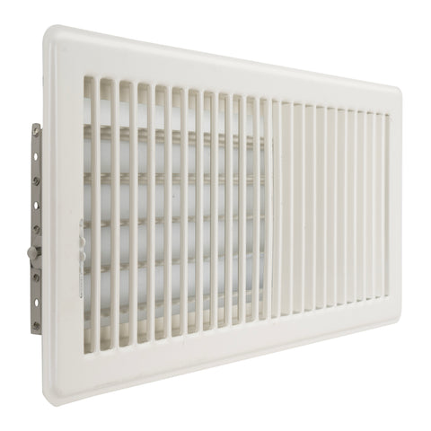 6" x 12" [Duct Opening]  Floor Register with Louvered Design | Heavy Duty Walkable Design with Damper | Floor Vent Grille | Easy to Adjust Air Supply lever | Off White | Outer Dimensions: 7.75" X 13.5"