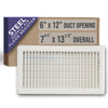 Handua HVAC White Floor Register with Louvered Design | Heavy Duty Walkable Design with Damper| Multipack