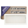 Handua HVAC White Floor Register with Louvered Design | Heavy Duty Walkable Design with Damper| Multipack