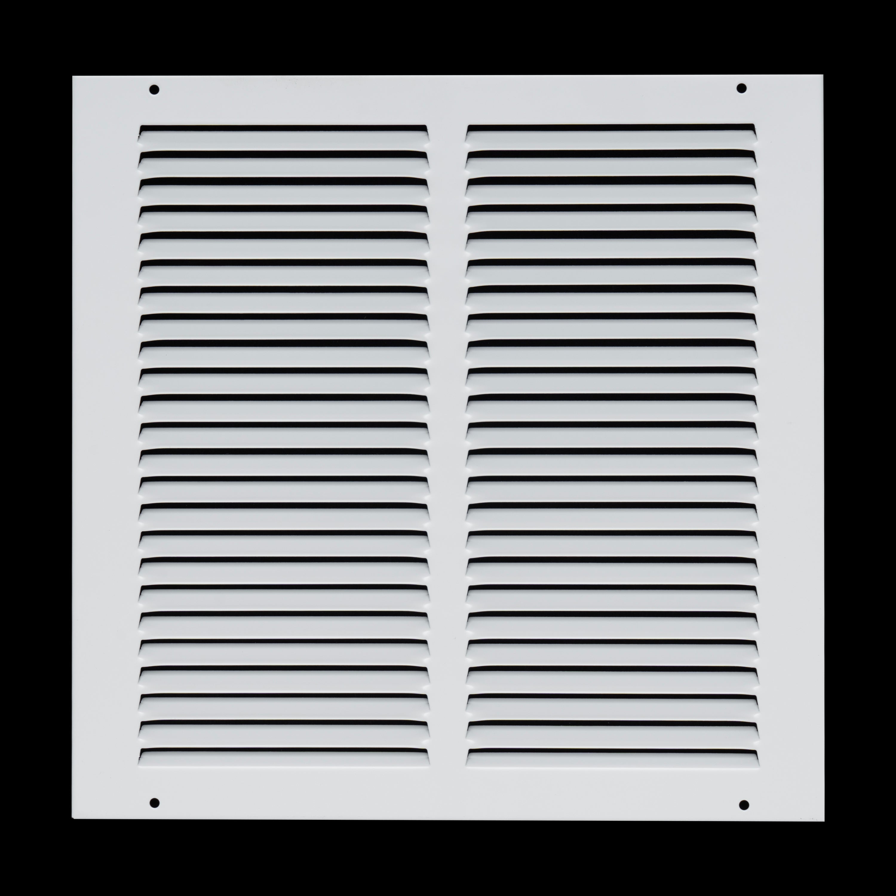 12 x 12-inch White Steel flat stamped return grille, front view