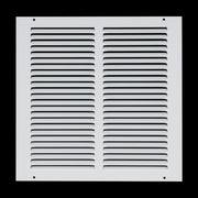 12 x 12-inch White Steel flat stamped return grille, front view